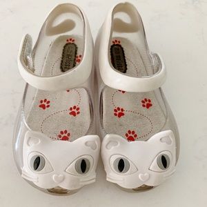 Mini Melissa rare clear cat shoes size 7